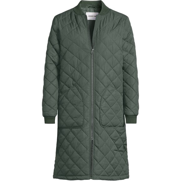 Lands' End Women's Bomber Coat, New XS Forest Green - Picture 1 of 9